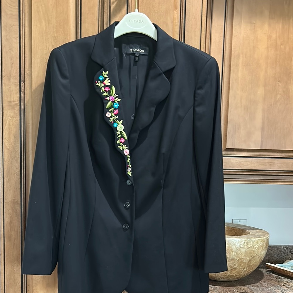 Escada Black Embroidered Women's Blazer